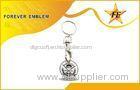 Plastic / Metal Supermarket Trolley Coin Keychain With Color Filled Or Printed Logo