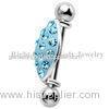 16g Aquamarine Multi Gem Tortoise Industrial Barbells Jewelry