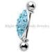 16g Aquamarine Multi Gem Tortoise Industrial Barbells Jewelry