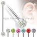 14g Ferido Crystal Bead Industrial Barbells Jewelry With Multi Gem Balls