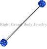 5mm Disco Ball Industrial 14g Straight Barbell Body Jewelry With CZ Gem