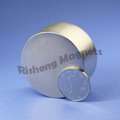 Super Strength Magnets N42 D55 x 25mm NdFeB Magents for sale NiCuNi Plated