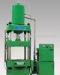 Four column Hydraulic press machine with suppressing of the plasticity material