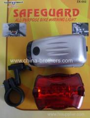 LED Bicycle Lamp Set With Rectangular Tail Light