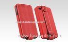 Personalised Shockproof Red protective iphone 4 leather flip case OEM / ODM