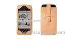 Leather Iphone protective Cases / cover with Embossed Logo Brown Black