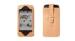 Leather Iphone protective Cases / cover with Embossed Logo Brown Black