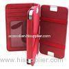 Durable Red PU Leather Iphone Protective Case with Card Holder , iPhone 4 cover