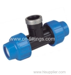 pp female thread tee compression fittings