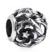 Sterling Silver Mystic Floral Beads with Clear Austrian Crystal European Style Wholesale