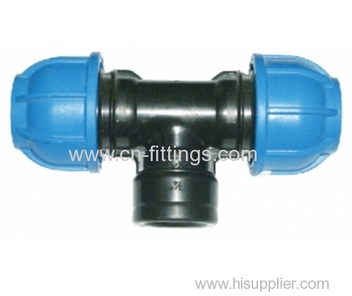 pp female threaded tee compression fittings