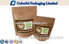 Kraft Paper Foil Lined Stand Up Zipper Laminated Pouch For Coffee Powder Packing