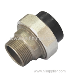 hdpe male threaded union with brass insert pipe fittings