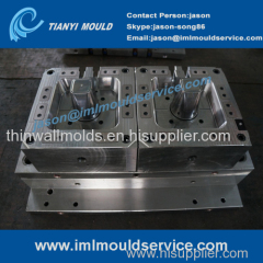 thin wall moulds with in mould labels / plastic iml boxes molds / plastic food container molds with iml