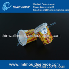 thin wall packaging mould design / plastic iml boxes molded/ plastic food container molded with iml