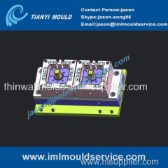 thin wall packaging mould design/ plastic iml boxes molded/ plastic food container molded with iml