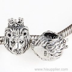 European Style Sterling Silver King of the Jungle Lion Beads