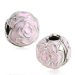 Fashion Design Sterling Silver Rose Garden Pink Enamel Clip Beads