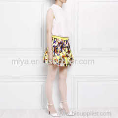 lady fashion floral print skirt