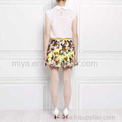 lady fashion floral print skirt