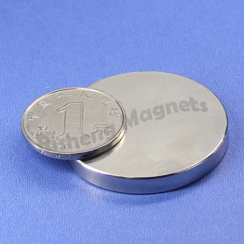 Disc Magnets Wholesale D40 x 4mm N40 Neodymium Magnet Strength Nickel Coating