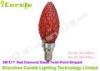 5 W E17 LED Candle Lamp Point Shaped Ra 85 , Red Diamond Glass Cover