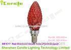 5 W E17 LED Candle Lamp Point Shaped Ra 85 , Red Diamond Glass Cover