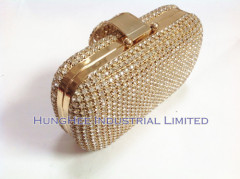 Heart Clasp Luxury Dazzling Crystal Rhinestone Full Covered Evening Clutch Bags Handbag Purses HHJ-1006