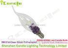 Violet Color Aluminum 1070 Base E14 Led Candle Bulbs Warm White 3 Watts Dim Ra>80 CE