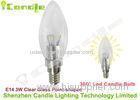 360 Deg 3w E14 Led Candle Bulb Clear Glass Point Shaped for Supermarket , Shop