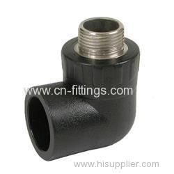 hdpe socket male threaded 90 degree elbow with brass insert fittings