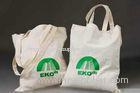 Custom Logo Printed TC Plain Cotton Carrier Bags / Cotton Tote Bags For Shopping and Packaging