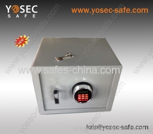 Home and office safes with illuminated time delay safe lock