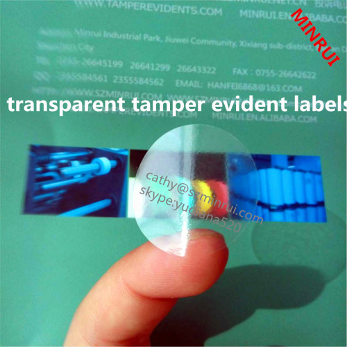 custom clear hologram vinyl labels