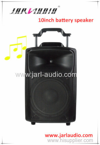 10inch plastic battery speaker with wireless microphone/MP3 player/outdoor speaker