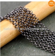 gunmetal color rolo chain