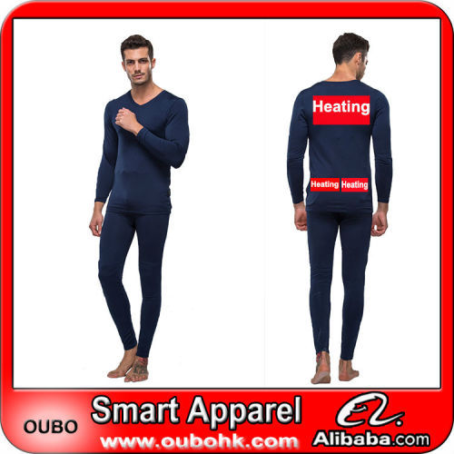 Mens Thermal Underwear with high-tech electric heating system battery heated clothing warm OUBOHK