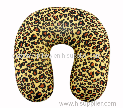 full leopard print U shape neck beads neck pillow