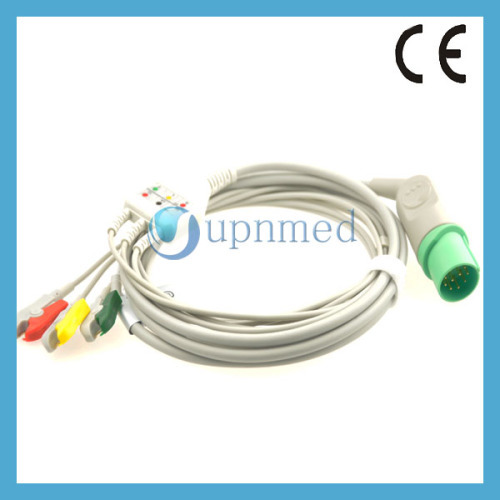 Nihon Kohden 11pin ECG cable with 3 lead wires IEC BC-763V
