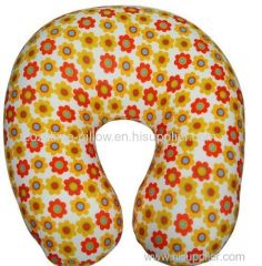 Floral full printed travel neck pillow with microbeads filling