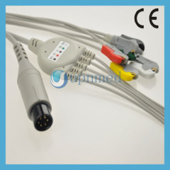 Pro1000 One piece 5-lead ECG Cable with leadwires