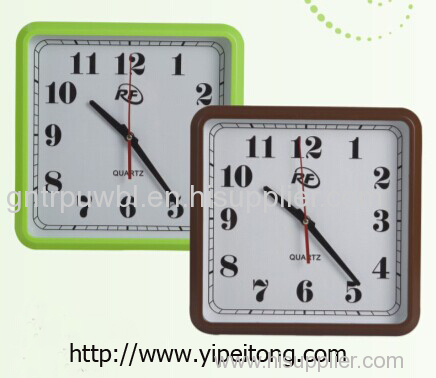 Square plastic wall clock
