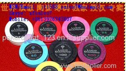 XF High quality of Ten Grams Ceramic chips /40mm/Multiple denominations to choose/stock in tra/poker cheat/contact lens