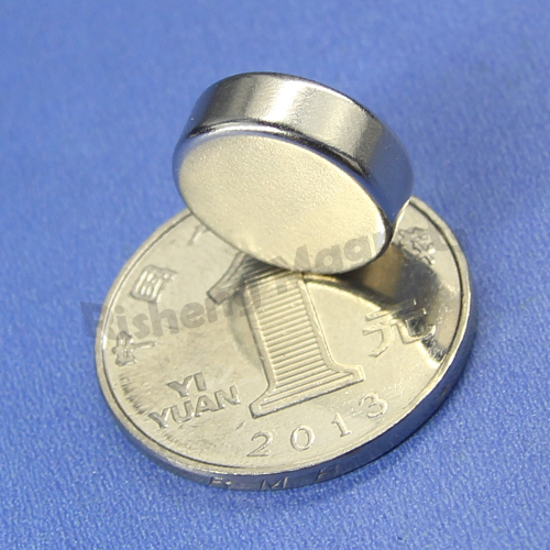 N45 magnets for sale disc magnetic Axially magnetized D16 x 4mm +/- 0.1mm Neodymium Magnet Strength NiCuNi Plated