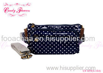 Fashion Small waist bag women Blue White polka dot Around The Waist Purse