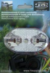 9 LED White Bicycle Tail Light