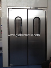 stainless steel double action swing doors with stainless steel frames