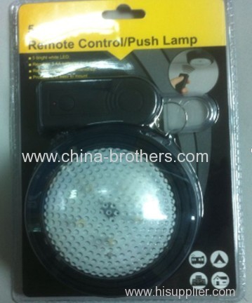 Remote control/push bicycle lamp