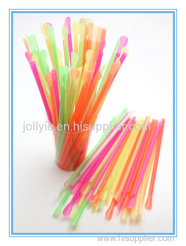 disposable colorful spoon straw matching shave ice cups