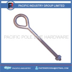 hot forged oval eye bolt with square nut, HDG